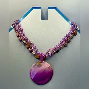 Beautiful Lavender Shell Necklace